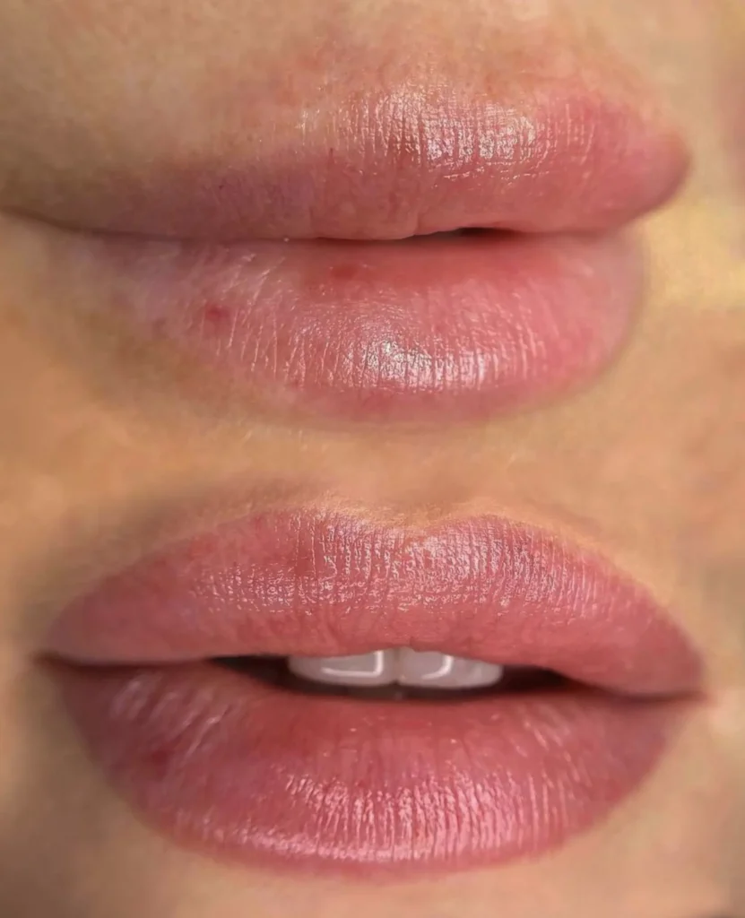 lip blushing before and after
